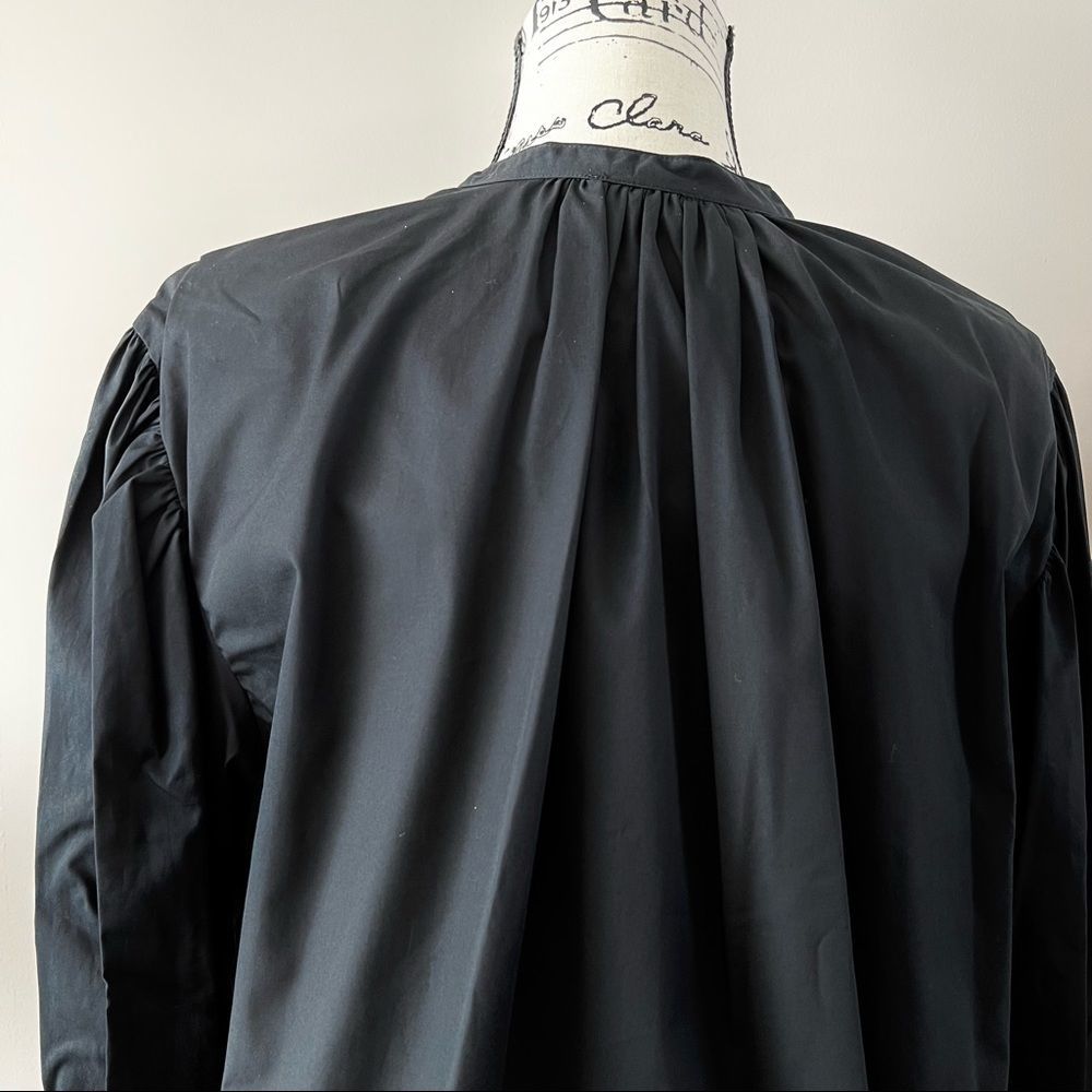 Bassike cotton boxy gathered shirt blouse black 1 small 4 - Picture 5 of 5